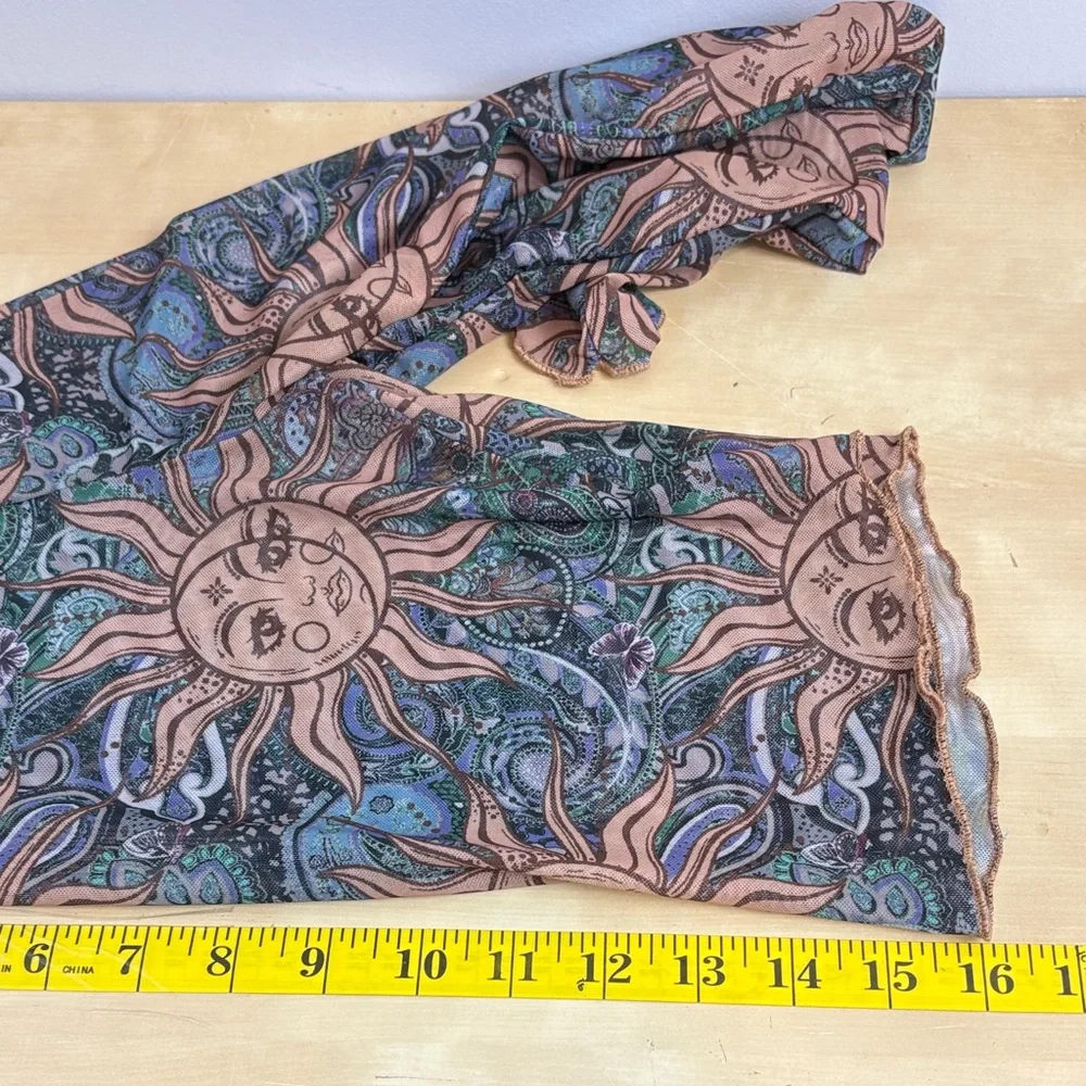 Sheer Celestial Mesh Crop Top with Lettuce Hem | Boho Layering Piece - Picture 8 of 9